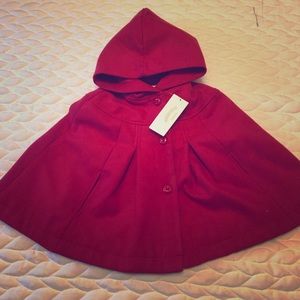 Hooded Red Cape - 3T